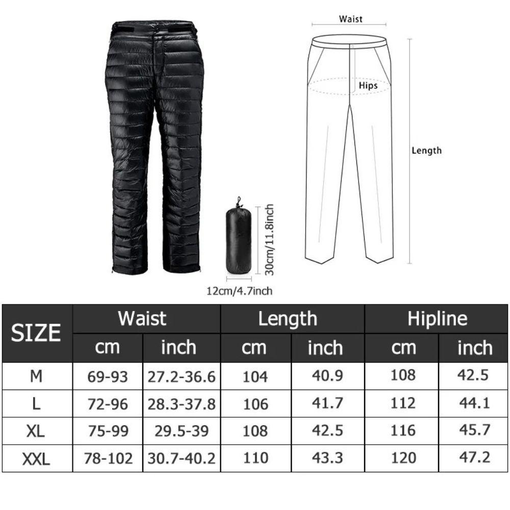 Insulated Pants with Full Length Side Zippers and Water Resistant Lower Legs