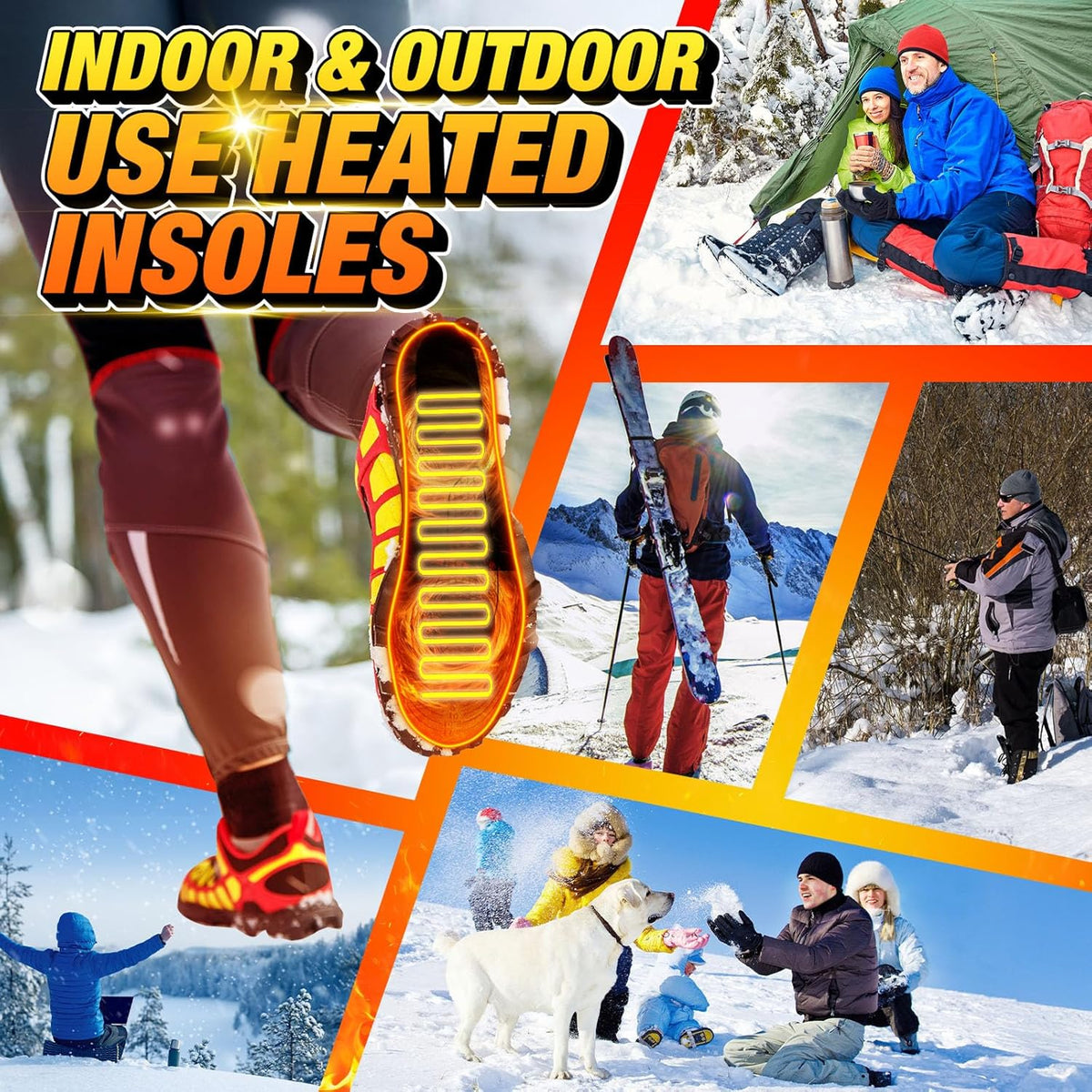 Heated Insoles with Wireless Remote Control and 8-Hour Battery