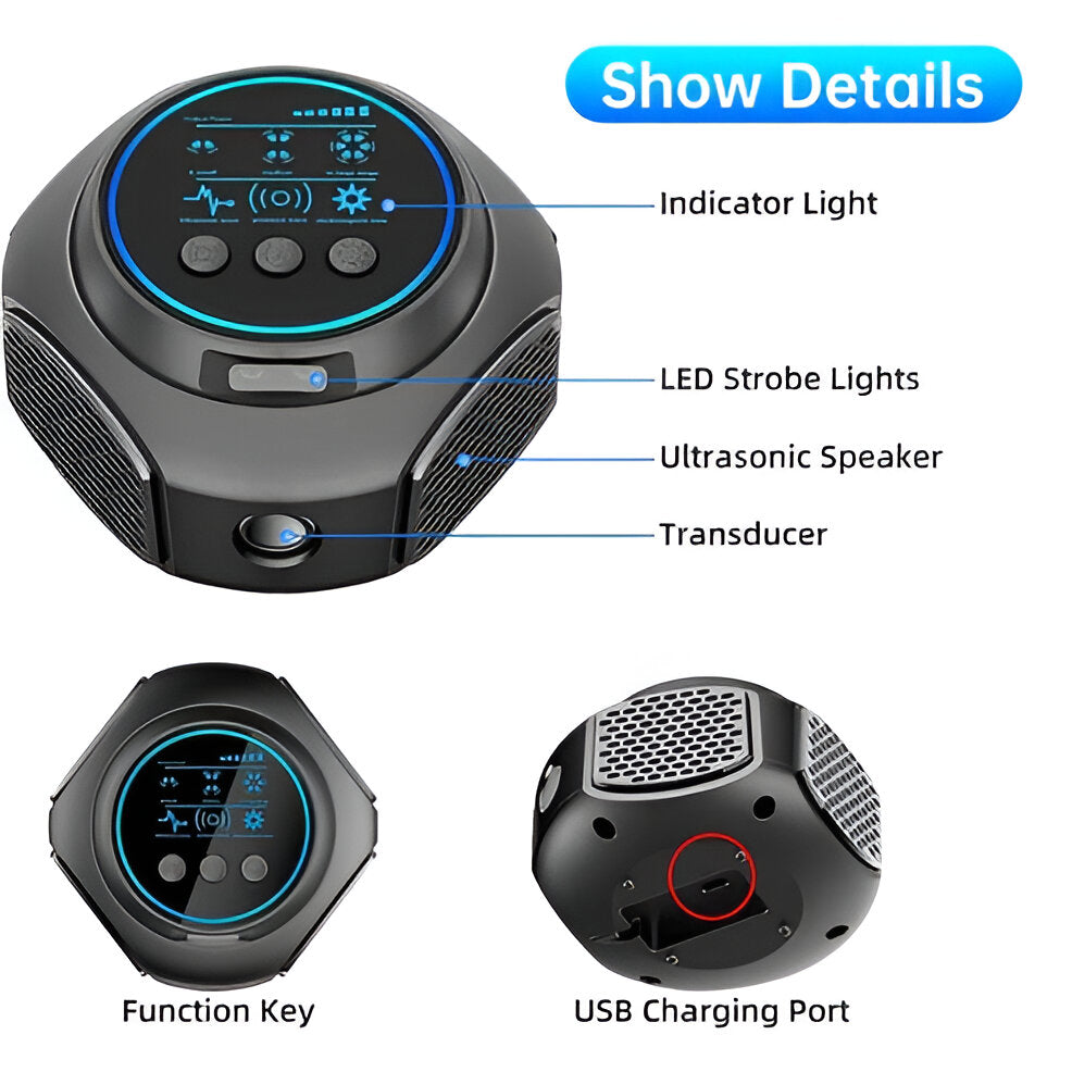 Ultrasonic Pest Repeller with 3200 Square Foot Coverage and Silent Operation