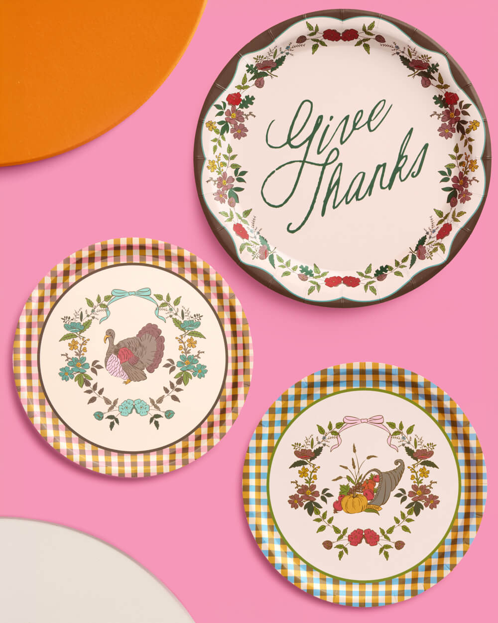 Iridescent Harvest Paper Plates with 9-inch and 7-inch Sizes, 32 Count