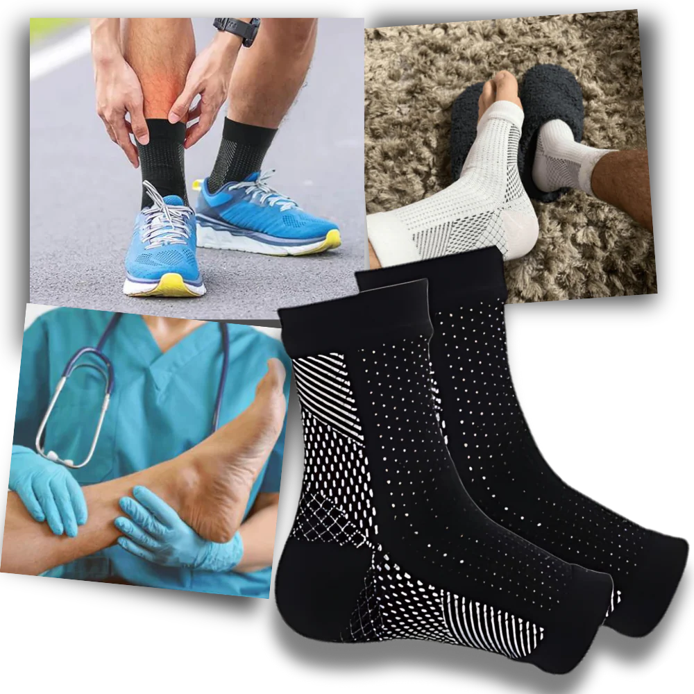 Arch Support Compression Socks with Open Toe and Anti Slip Nylon