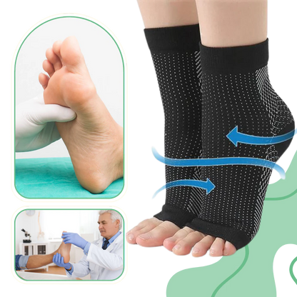 Arch Support Compression Socks with Open Toe and Anti Slip Nylon