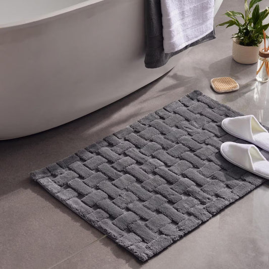 Jacquard Bathmat, Dark Gray