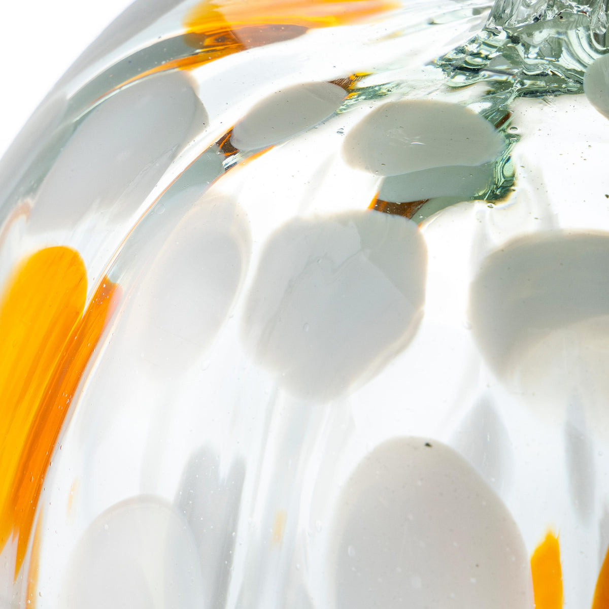 Recycled Glass Pumpkin with Textured Surface and Color Variations