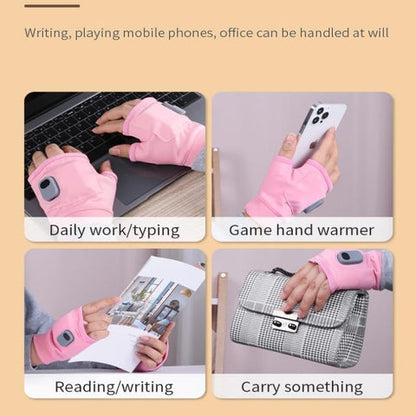 Rechargeable Heated Fingerless Gloves with 3 Heat Levels and Type C Charging