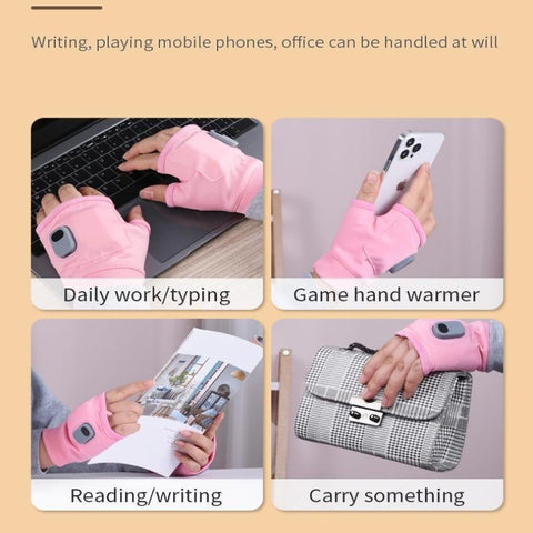 Heated Gloves with 3 Temperature Settings and Type C Charging, Fingerless Design