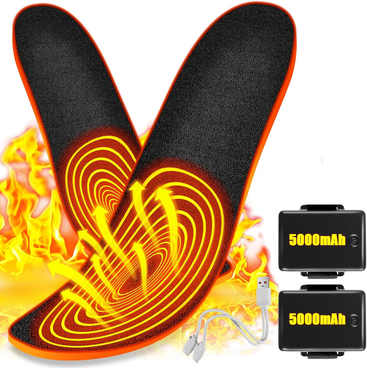Heated Insoles with Wireless Remote Control and 8-Hour Battery