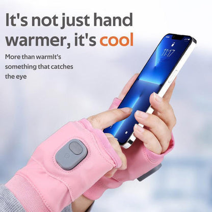 Heated Gloves with 3 Temperature Settings and Type C Charging, Fingerless Design