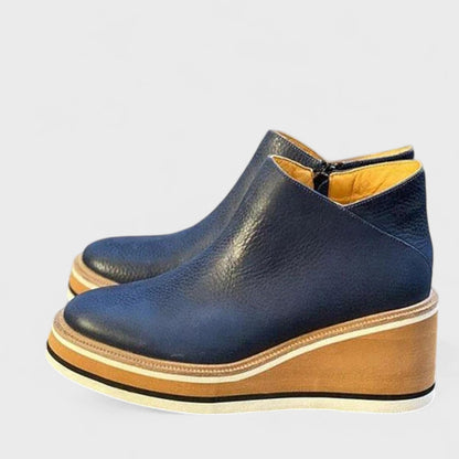 Ankle Boots with Side Zipper and Waterproof Outer Layer, Textured Tread
