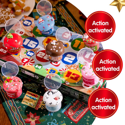 Christmas Countdown Calendar with 8 Jars of Slime and 16 Charm and Sprinkle Add Ins