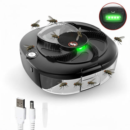 Fly Trap with Rotating Arm and USB Rechargeable Battery, 5 Bait Stations