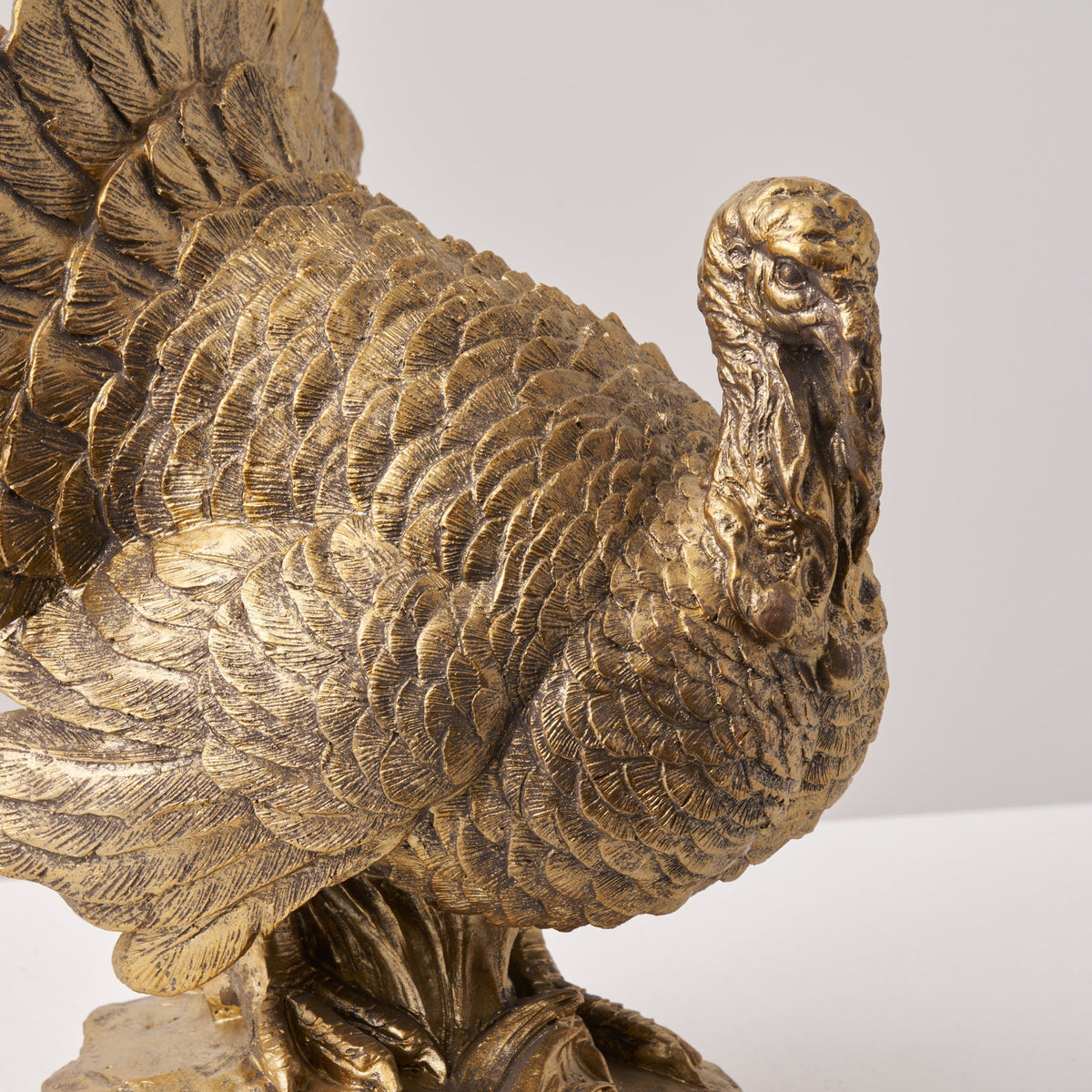 Polyresin Turkey Figurine with Bronzed Finish for Fall Table Decor, 10in
