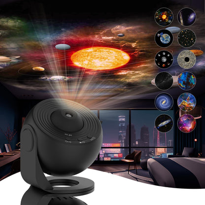 Galaxy Projector with 12 Film Discs and 360 Degree Rotating Base
