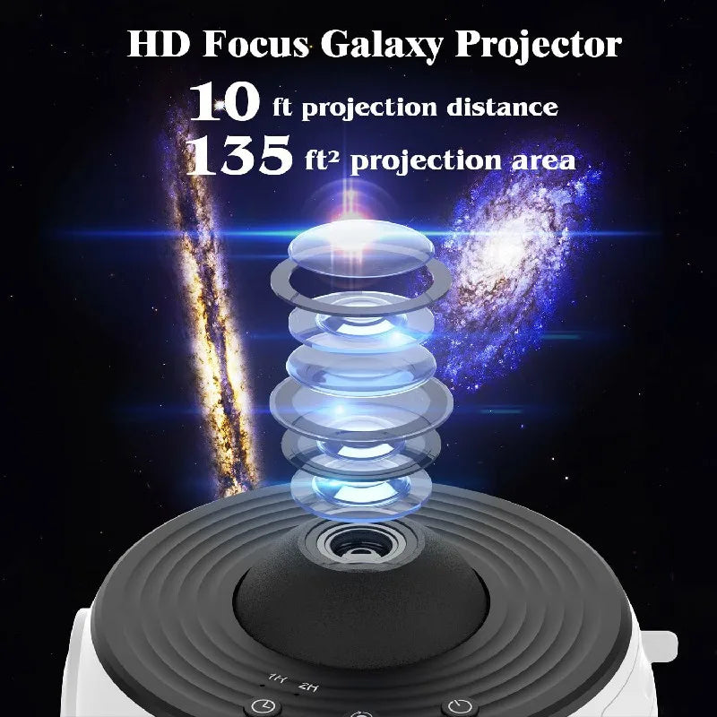 Galaxy Projector with 12 Film Discs and 360 Degree Rotating Base