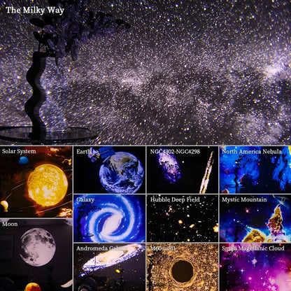 Galaxy Projector with 12 Film Discs and 360 Degree Rotating Base