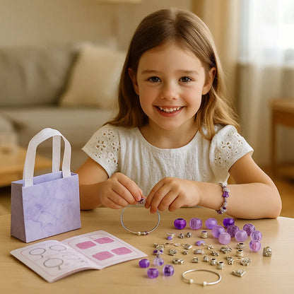 DIY Beaded Jewelry Making Kit with Strings and Clasps for Kids