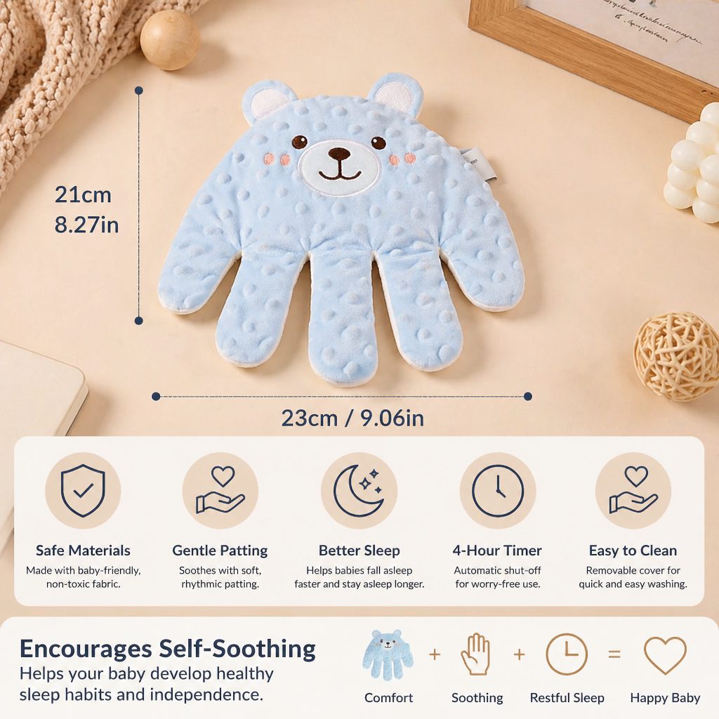 Animal Shaped Patting Comfort Toy for Nursery and Travel in Three Designs