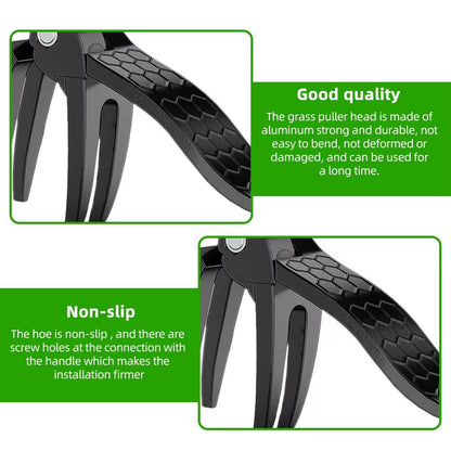 Stand Up Weed Puller with Four Stainless Steel Claws, Foot Pedal and Long Bamboo Handle