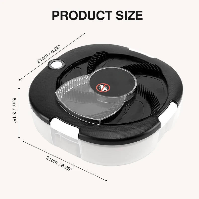 Fly Trap with Rotating Arm and USB Rechargeable Battery, 5 Bait Stations