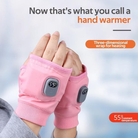 Rechargeable Heated Fingerless Gloves with 3 Heat Levels and Type C Charging