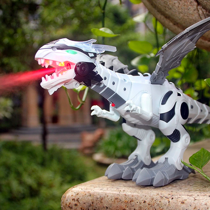 Dragon Toy That Walks Flaps Its Wings and Sprays Water Mist in White Or Green