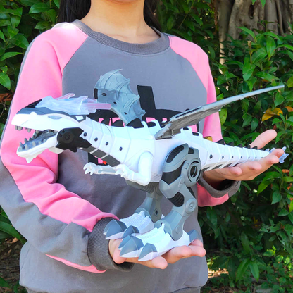 Dragon Toy That Walks Flaps Its Wings and Sprays Water Mist in White Or Green