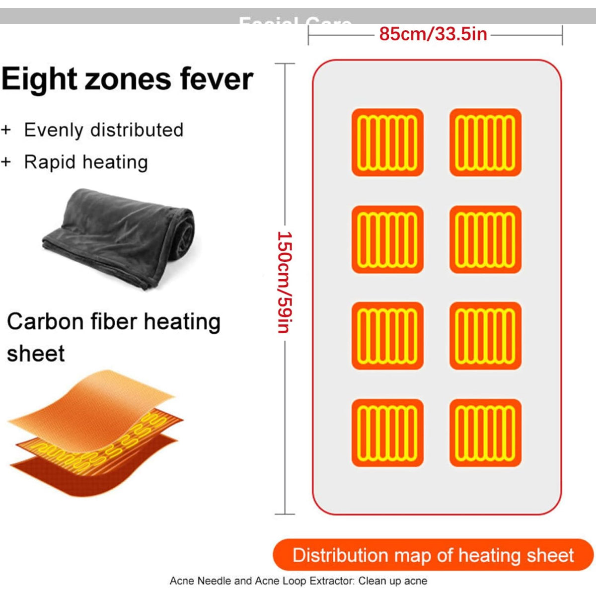 Portable Heated Shawl with Zipper Closure and Three Heat Levels, Machine Washable