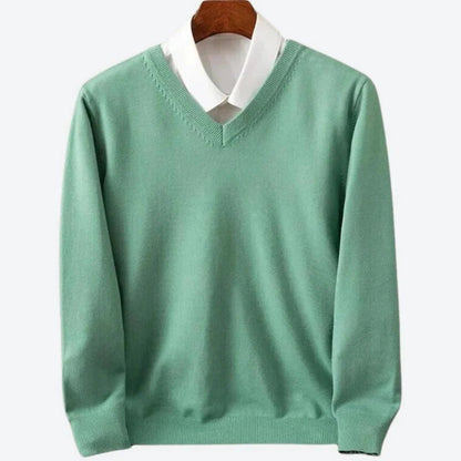 Mens Round Neck Knit Sweater in Five Colors with Warm Interior and Standard Fit