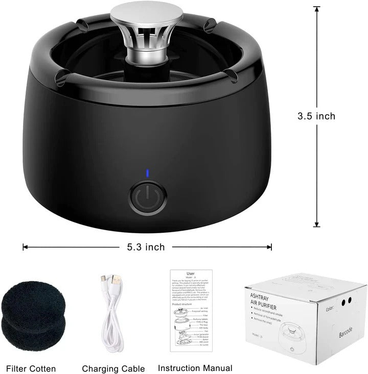 Rechargeable Smokeless Ashtray for Home and Office Use