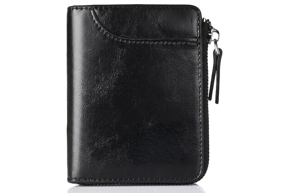 RFID Blocking Zipper Wallet for Men with Multi Card Holder Design