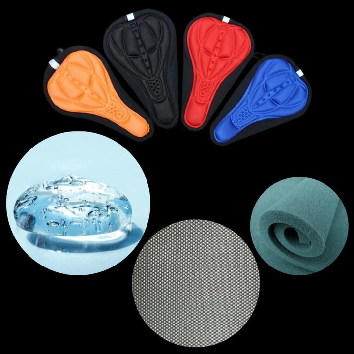 Bike Saddle Cover with Gel Layer and Adjustable Drawstring Fit
