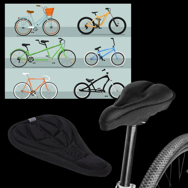 Bike Saddle Cover with Gel Layer and Adjustable Drawstring Fit