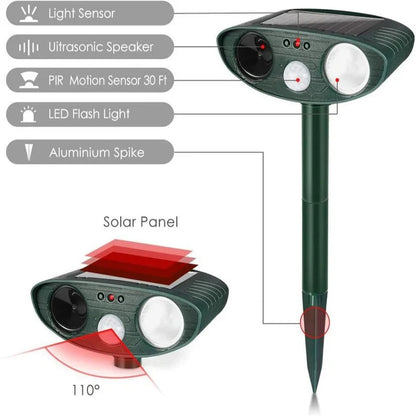 Outdoor Solar Powered Rabbit Deterrent with Motion Detection