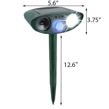 Motion Activated Ultrasonic Animal Repellent with Solar Power and Flashing Lights