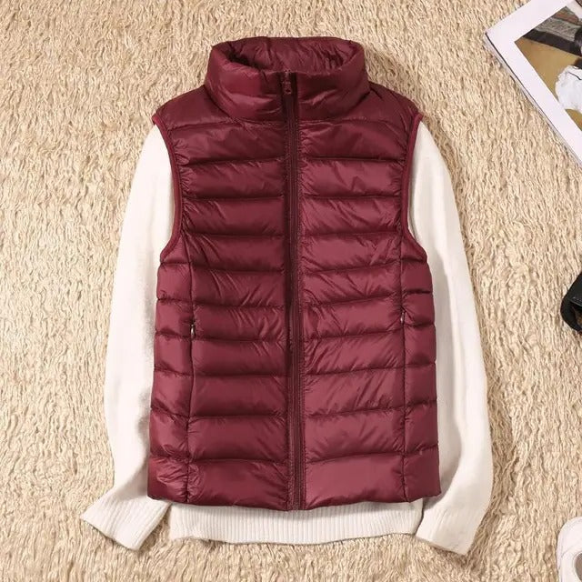 Womens Ultralight Vest with a Streamlined Fit for Layering Over Shirts and Sweaters in Twelve Colors