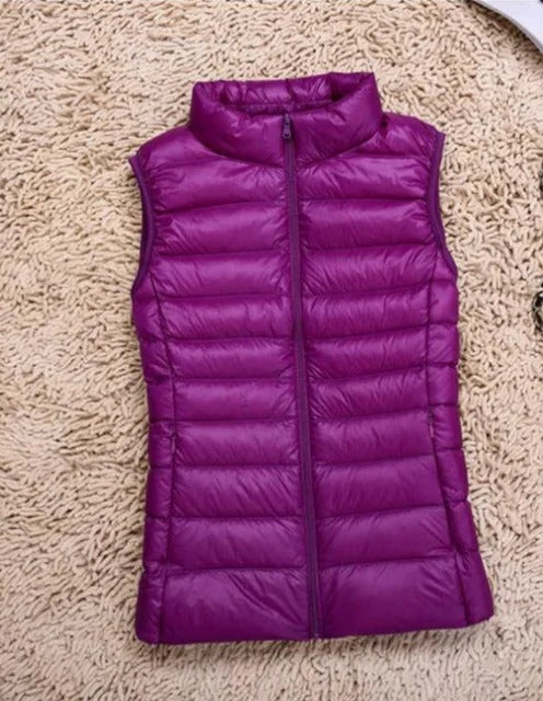 Womens Ultralight Vest with a Streamlined Fit for Layering Over Shirts and Sweaters in Twelve Colors
