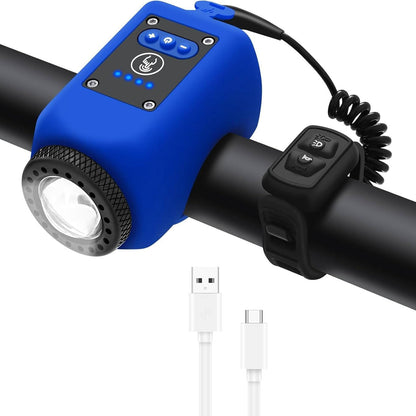 Bicycle Horn and Floodlight with 110dB Sound and 30m Range, IPX5 Waterproof