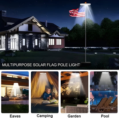 Solar Flagpole Light with 26 LED and Automatic Dusk Sensor, 12 Hour Runtime