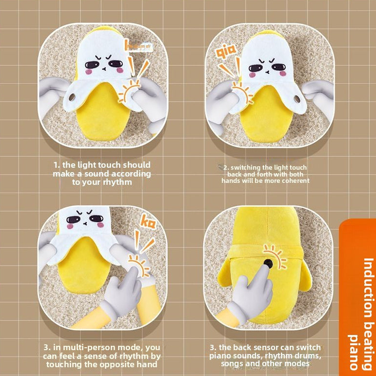 Squeezable Banana Plush That Responds to Touch with Playful Sounds for Kids and Family Fun