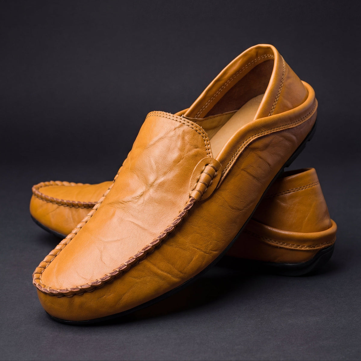 Round Toe Flats with Cushioned Footbed and Grip Sole, Slip On Design
