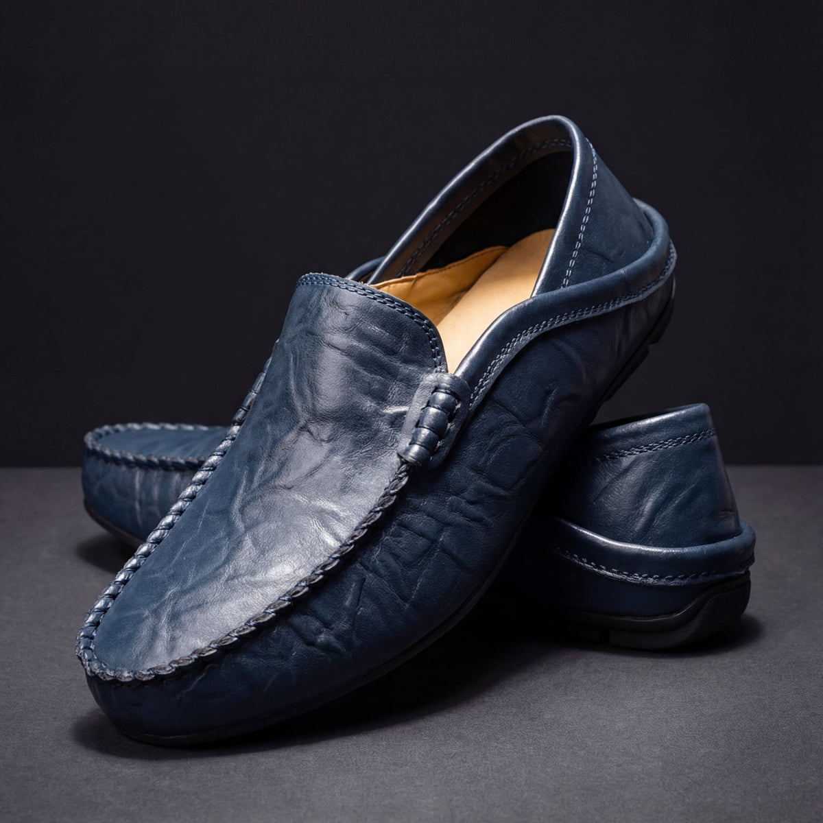 Round Toe Flats with Cushioned Footbed and Grip Sole, Slip On Design