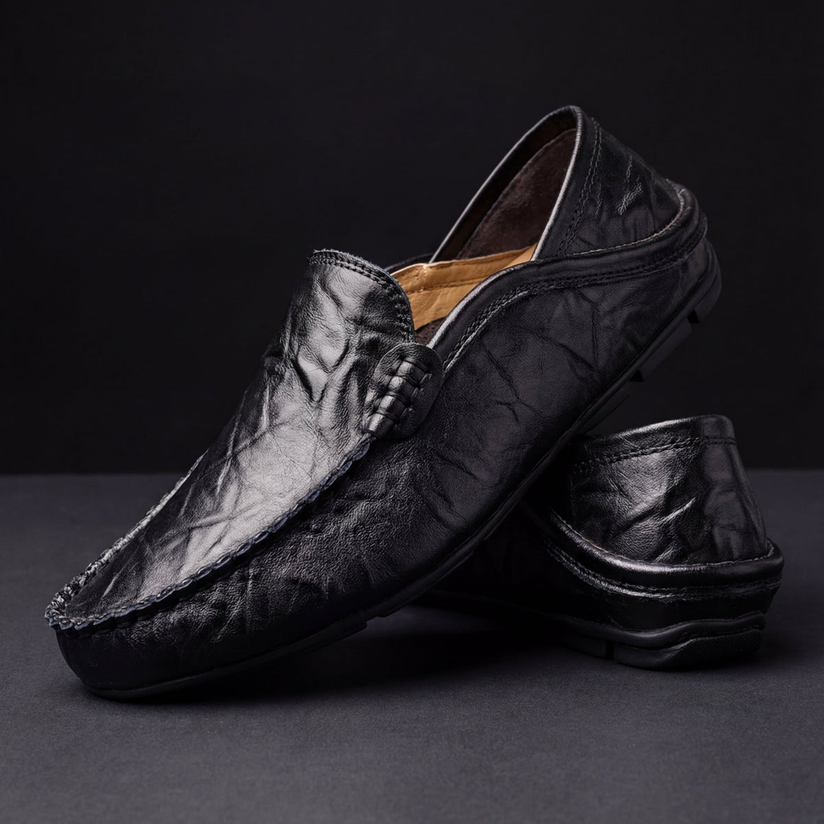 Round Toe Flats with Cushioned Footbed and Grip Sole, Slip On Design