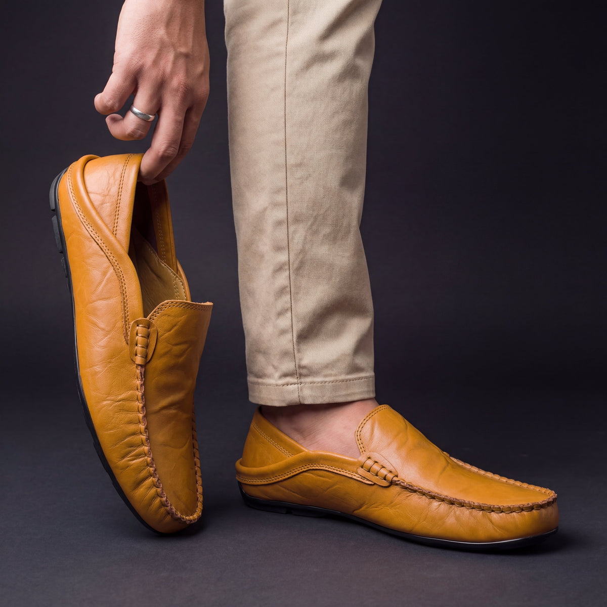 Round Toe Flats with Cushioned Footbed and Grip Sole, Slip On Design