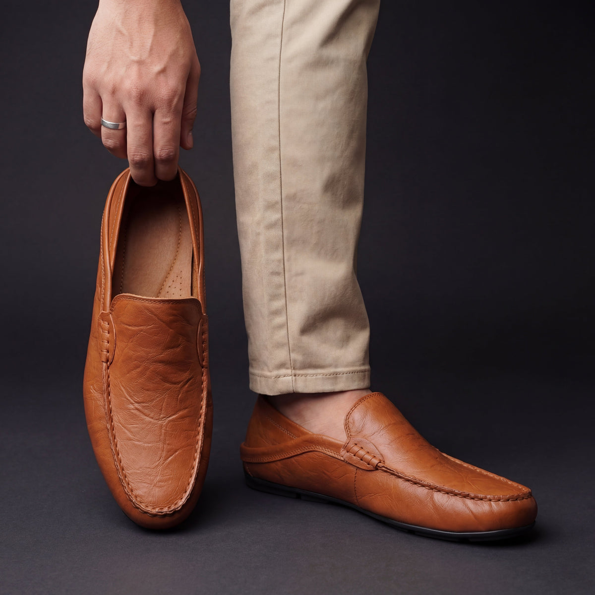 Round Toe Flats with Cushioned Footbed and Grip Sole, Slip On Design