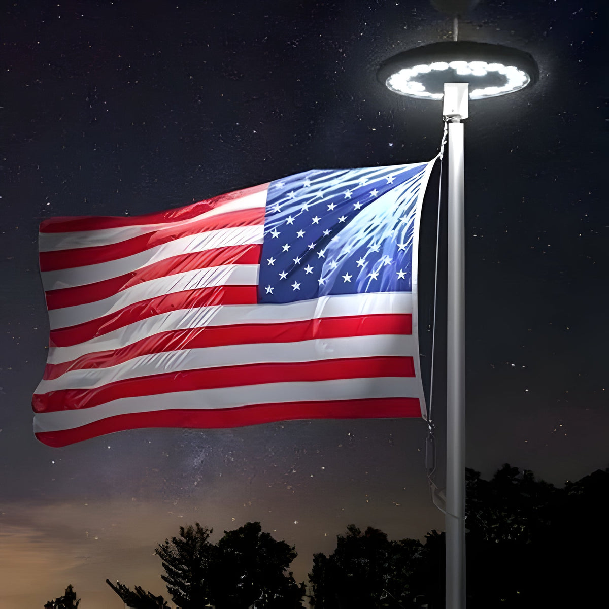 Solar Flagpole Light with 26 LED and Automatic Dusk Sensor, 12 Hour Runtime