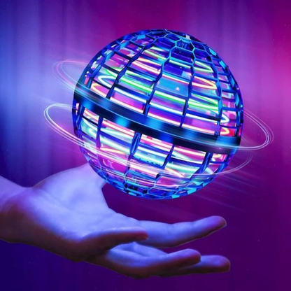 Motorized Flying Orb with LED Lights and Boomerang Flight Path for Kids