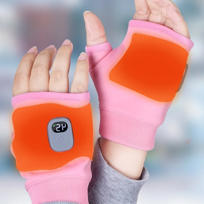 Heated Gloves with 3 Temperature Settings and Type C Charging, Fingerless Design