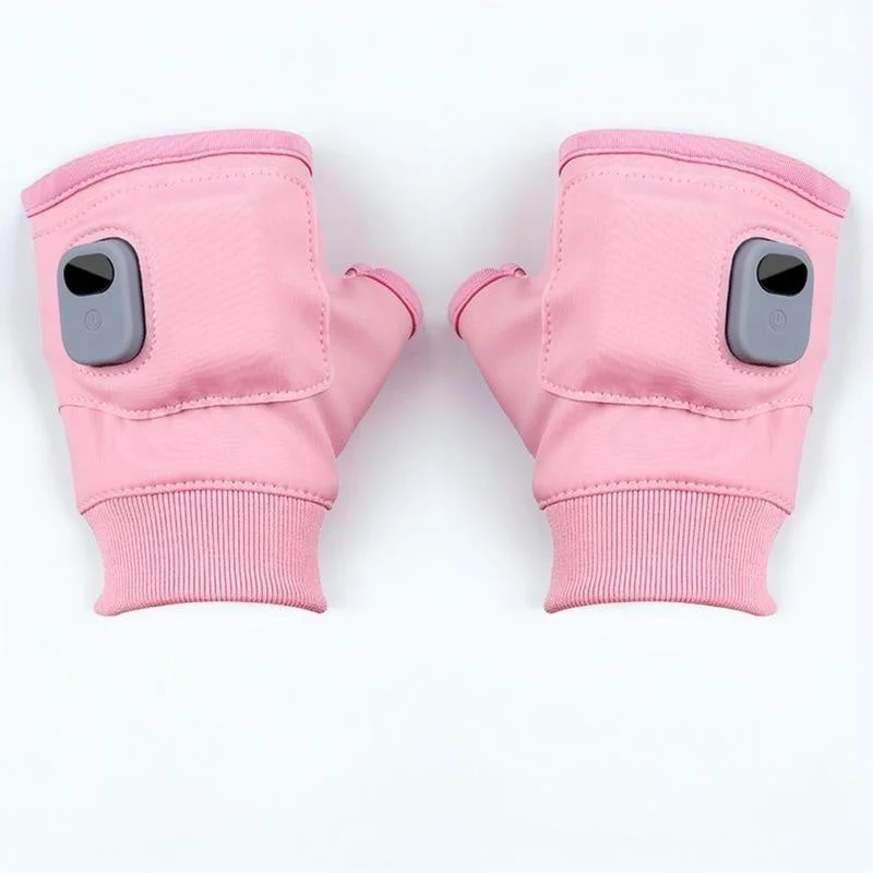 Rechargeable Heated Fingerless Gloves with 3 Heat Levels and Type C Charging