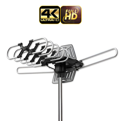 Outdoor TV Antenna with 360 Degree Motorized Rotation and Remote Control, 33ft Cable