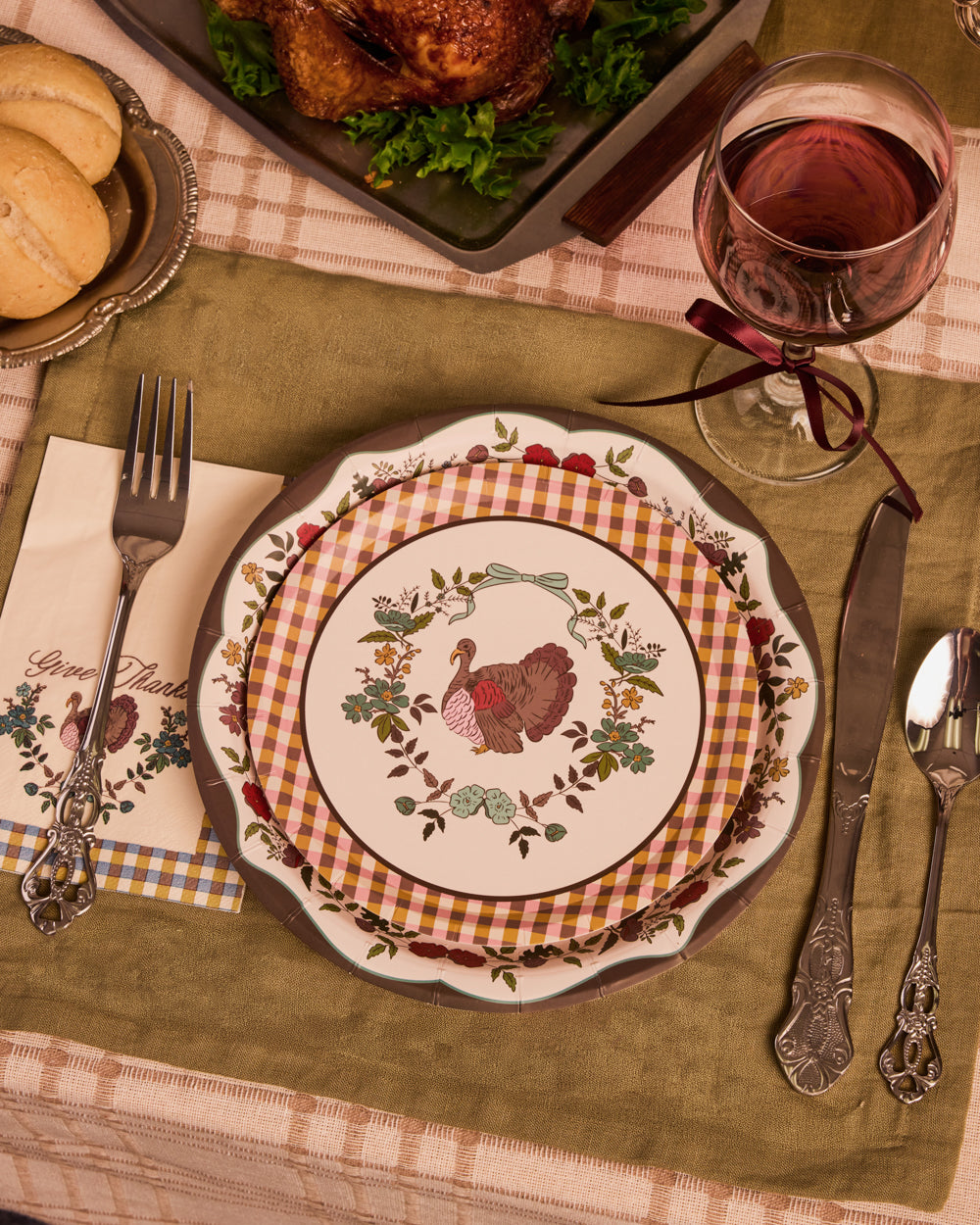 Iridescent Harvest Paper Plates with 9-inch and 7-inch Sizes, 32 Count